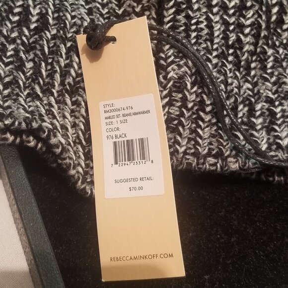 Rebecca Minkoff Marled Pom Pom Beanie & Armwarmer Set - Picture 5 of 5